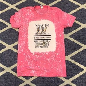 New custom pink bleach t-shirt